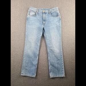 B Sides Jeans 32x28 Light Wash Womens High Rise Slight Taper Made USA Talon Zip